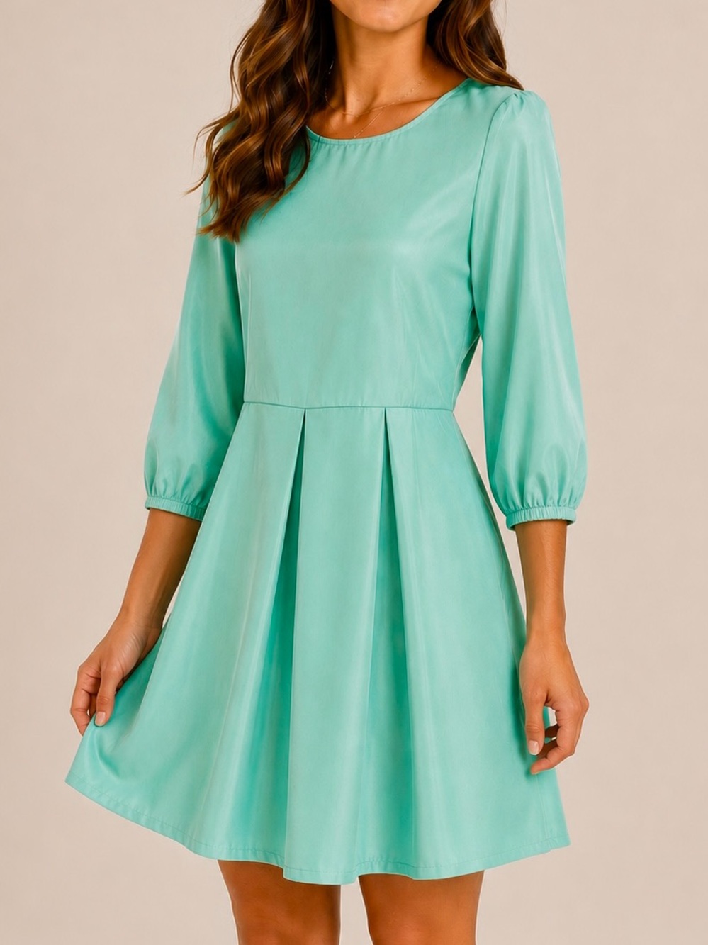 Altar’d State Blue/Green Open Back Bow Mini Dress - Size Small